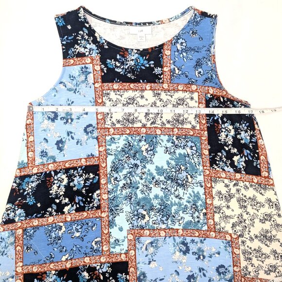 J. Jill | Floral Patchwork Maxi Dress w/ Pockets in Blue Multi | Small Petite - Picture 9 of 11